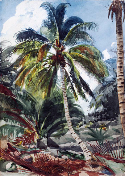 Palm Trees, Bahamas 으로 윈슬로우 호머, 캔버스에 유화 재현 Palm Trees, Bahamas