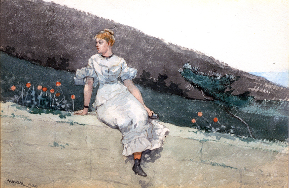The garden wall, 1880 으로 윈슬로우 호머, 캔버스에 유화 재현 The garden wall, 1880