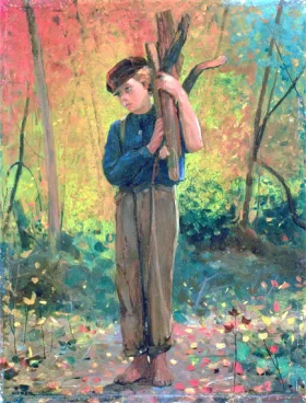 Seascape 1885 Boy Holding Logs, 1873