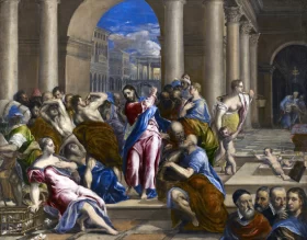 Christ driving the money-changers from the Temple