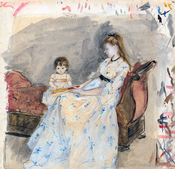 The Artist's Sister, Edma, with Her Daughter, Jeanne 1872