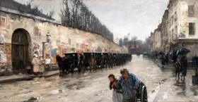 Une Averse—rue Bonaparte 1887