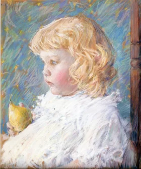 Little Girl with Pear