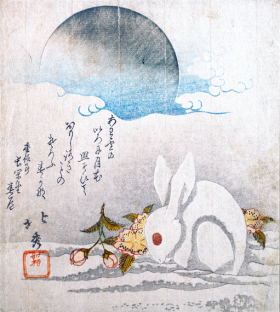 Rabbit in the Snow beneath the Moon