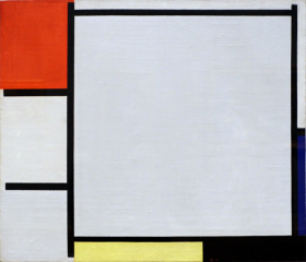 Composition with Red, Blue, Yellow, Black, and Gray 1922