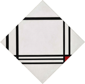 Lozenge Composition with Eight Lines and Red (Picture No. III)