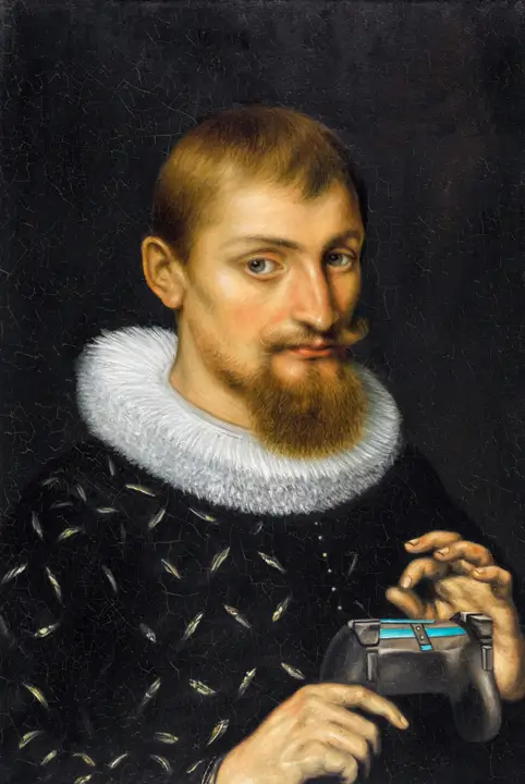 Portrait of a Man with game controller by Peter Paul Rubens