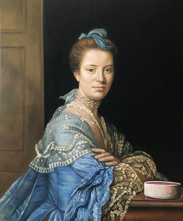 Jeanne Abercrombie with smart speaker by Ramsay Allan