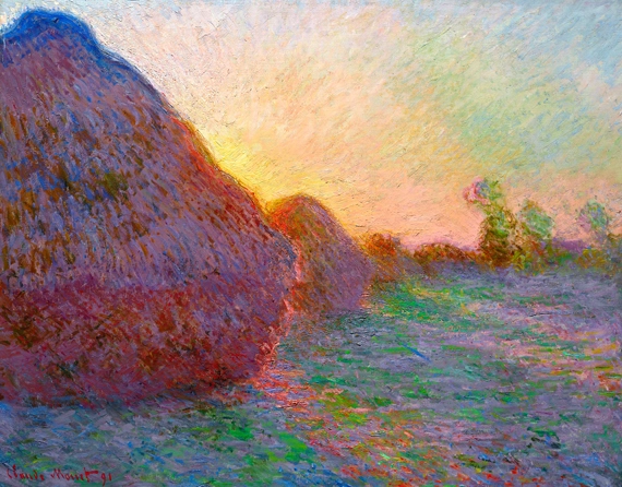 Haystacks (Meules) 1890 by Claude Monet, oil painting reproduction on canvas Haystacks (Meules) 1890