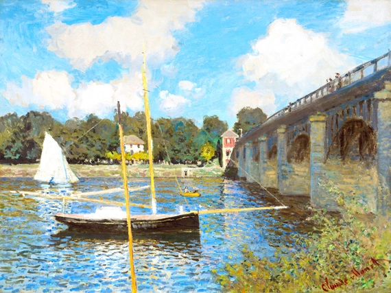 The Bridge at Argenteuil, 1874 by Claude Monet, oil painting reproduction on canvas The Bridge at Argenteuil, 1874