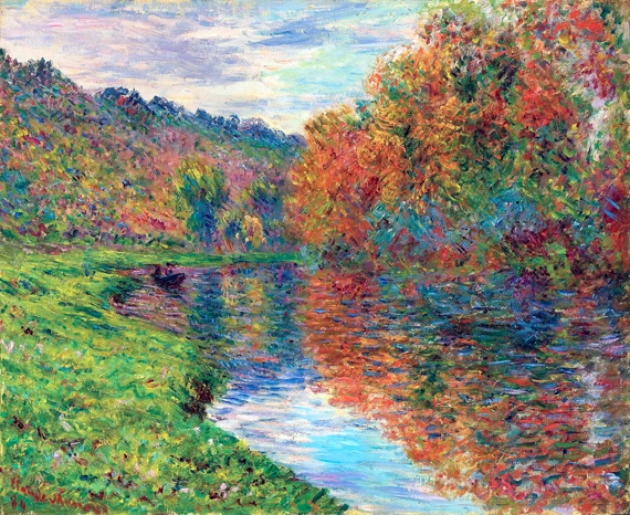 Le Bras De Jeufosse, Automne by Claude Monet, oil painting reproduction on canvas Le Bras De Jeufosse, Automne