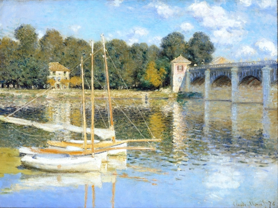 The Argenteuil Bridge by Claude Monet, oil painting reproduction on canvas The Argenteuil Bridge
