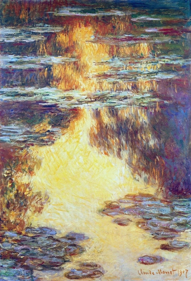 Water Lilies, 1907 by Claude Monet, oil painting reproduction on canvas Water Lilies, 1907
