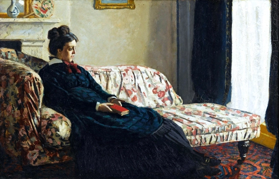 Meditation, Madame Monet Sitting On A Sofa