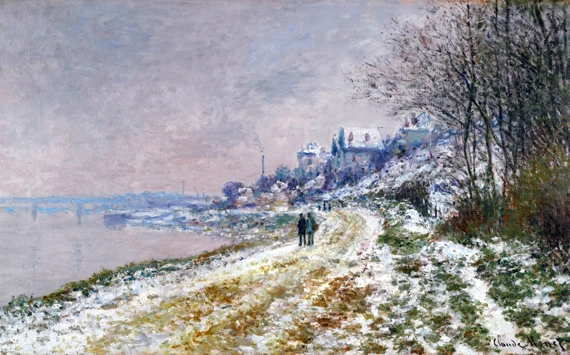 Le Chemin D’epinay, Effet De Neige by Claude Monet, oil painting reproduction on canvas Le Chemin D'epinay, Effet De Neige