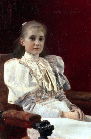 Young Girl Seated by Gustav Klimt, oil painting reproduction on canvas Young Girl Seated