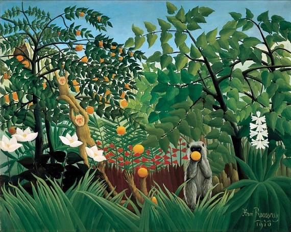 Exotic Landscape by Henri Rousseau, oil painting reproduction on canvas Exotic Landscape