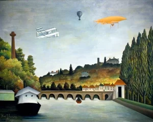 View of the Sevres Bridge and the Clamart Hills, Saint Cloud and Bellevue
