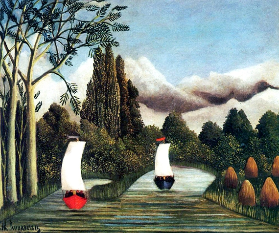 The Banks of the Oise by Henri Rousseau, oil painting reproduction on canvas The Banks of the Oise