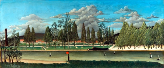 The Canal and Landscape with Tree Trunks