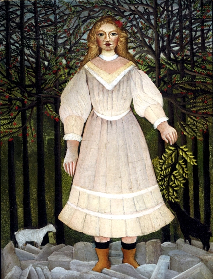 Young Girl in Pink by Henri Rousseau, oil painting reproduction on canvas Young Girl in Pink