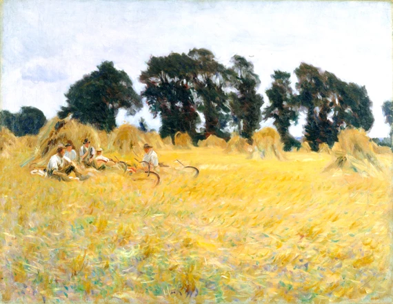 Reapers Resting In a Wheat Field 1885 by John Singer Sargent, oil painting reproduction on canvas Reapers Resting In a Wheat Field 1885