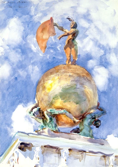 The Dogana, Statue of Fortune by John Singer Sargent, oil painting reproduction on canvas The Dogana, Statue of Fortune