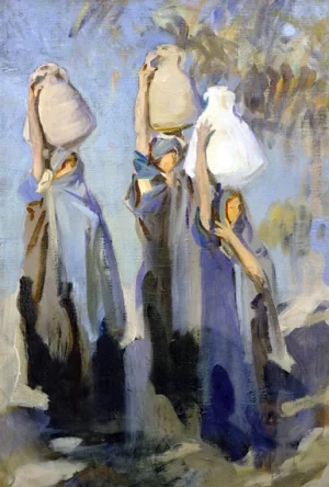 Bedouin Women Carrying Water Jars, 1891