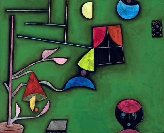 Pflanze Und Fenster Stilleben by Paul Klee, oil painting reproduction on canvas Pflanze Und Fenster Stilleben