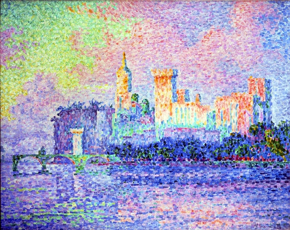 The Papal Palace, Avignon, 1909 by Paul Signac, oil painting reproduction on canvas The Papal Palace, Avignon, 1909