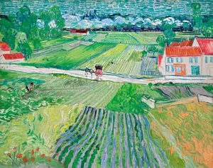 Landscape At Auvers After Rain With Carriage And Train 1890