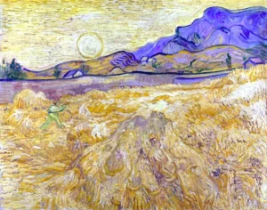 Wheat Field With Reaper And Sun