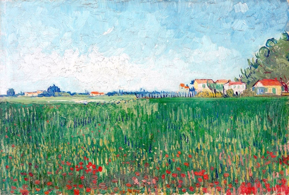 Field With Poppies by Vincent Van Gogh, oil painting reproduction on canvas Field With Poppies