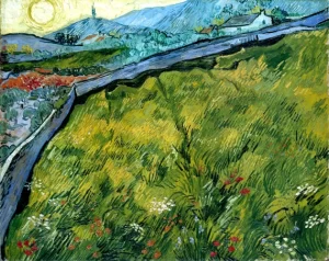 Enclosed Wheat Field With Rising Sun 1889