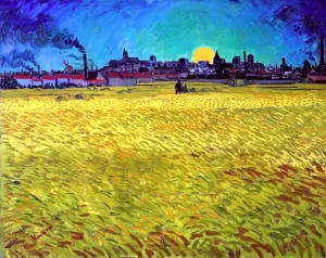 Summer Evening, Wheatfield With Setting Sun 1888