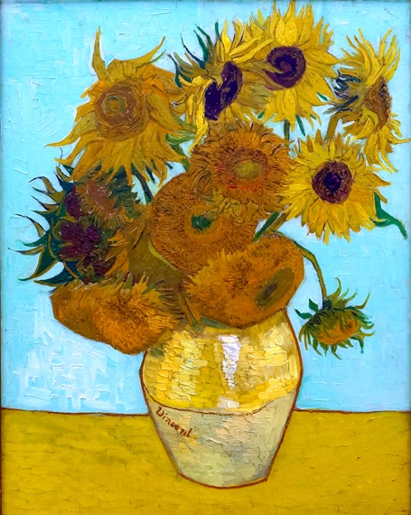 Vase With Twelve Sunflowers 1888 by Vincent Van Gogh, oil painting reproduction on canvas Vase With Twelve Sunflowers 1888