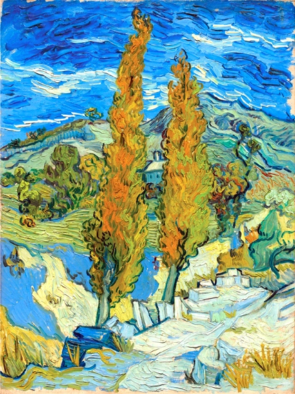 The Poplars At Saint-Rémy, 1889 by Vincent Van Gogh, oil painting reproduction on canvas The Poplars At Saint-Rémy, 1889