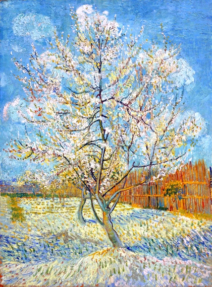The Pink Peach Tree 1888 by Vincent Van Gogh, oil painting reproduction on canvas The Pink Peach Tree 1888