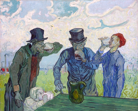 The Drinkers by Vincent Van Gogh, oil painting reproduction on canvas The Drinkers