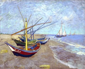 Fishing Boats On The Beach At Les Saintes-Maries-De-La-Mer 1888