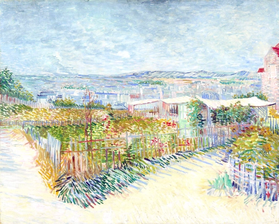 Montmartre- Behind The Moulin De La Galette 1887 by Vincent Van Gogh, oil painting reproduction on canvas Montmartre- Behind The Moulin De La Galette 1887