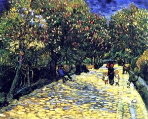 Avenue With Flowering Chestnut Trees