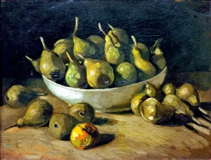 Still Life With Stone Bowl With Pears