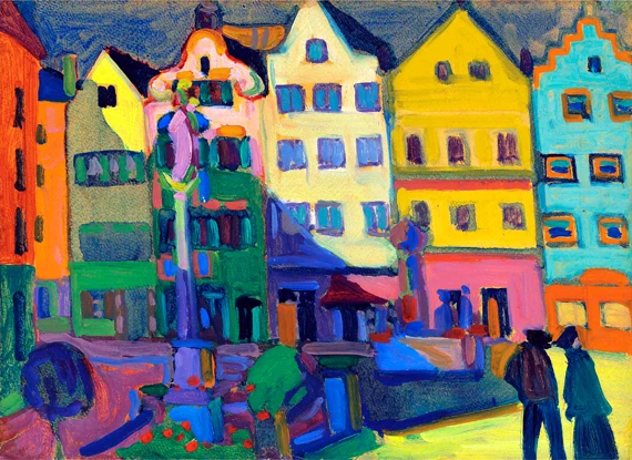 Weilheim-Marienplatz by Wassily Kandinsky, oil painting reproduction on canvas Weilheim-Marienplatz
