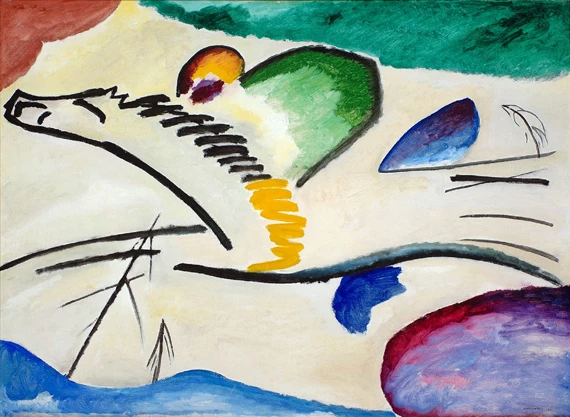 The Rider (Lyrical) by Wassily Kandinsky, oil painting reproduction on canvas The Rider (Lyrical)