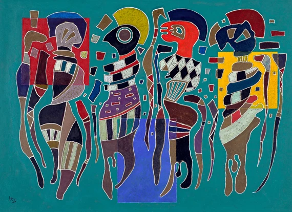 4 Figuren Auf 3 Quadraten (4 Figures On 3 Squares)
