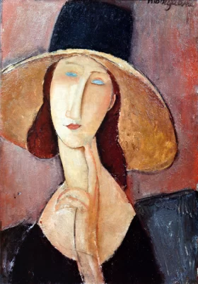 Jeanne Hebuterne with a large hat 1917