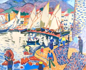 Gardiner's Island - The Back Dive, 1921 Drying the Sails