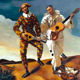 At Sunset Harlequin And Pierrot