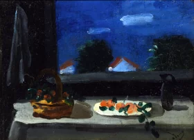 Nature morte sur la table par la fenetre